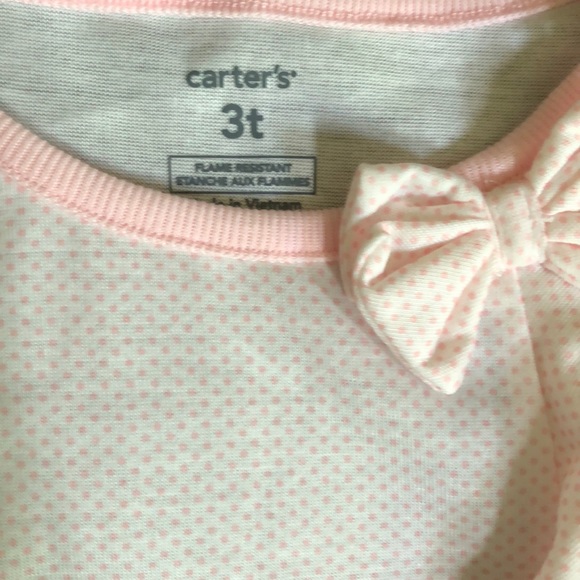 NWT Pink Polkadots Carter’s Sleepwear set 3T - Picture 4 of 6